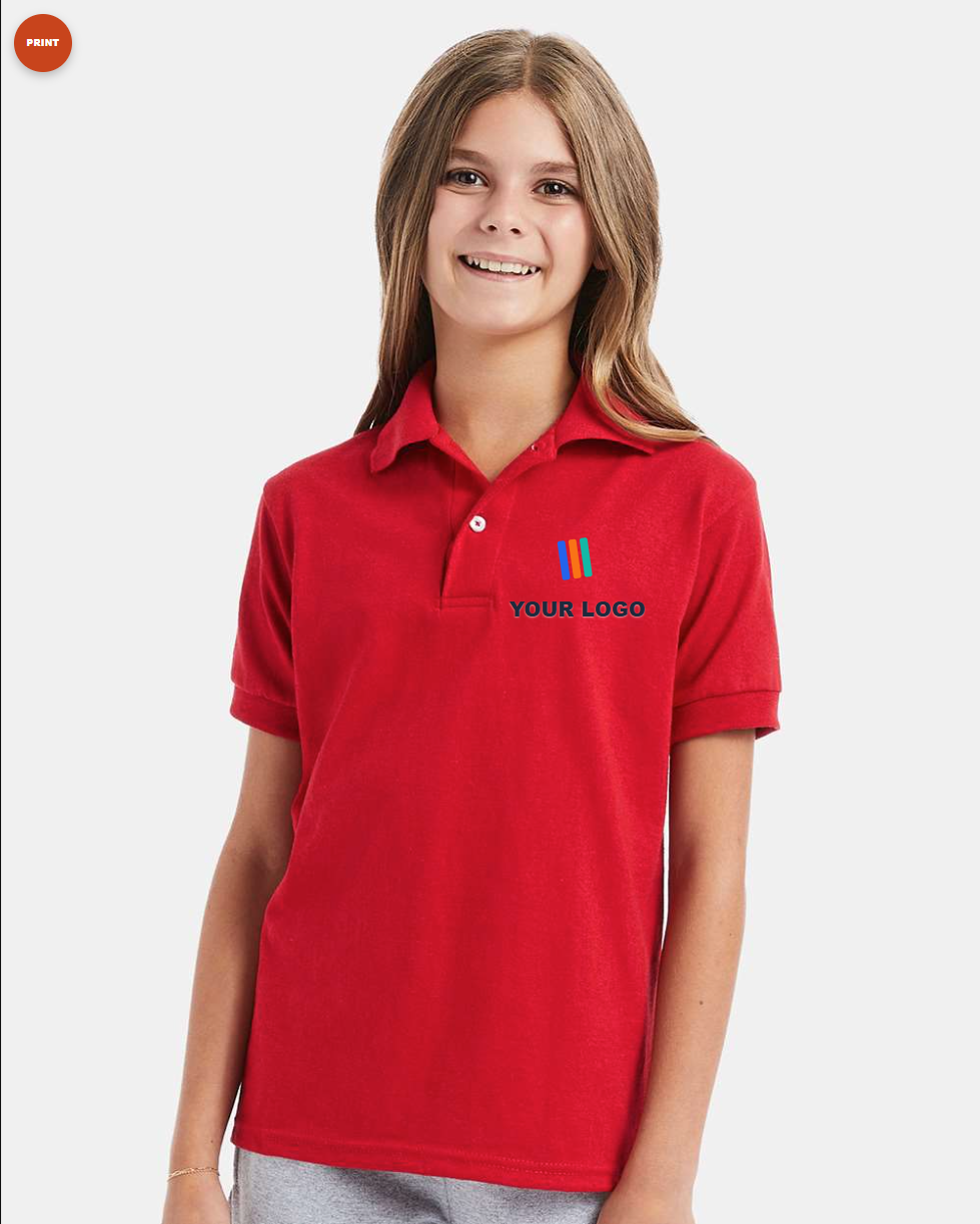 Youth EcoSmart Jersey Polo — Print (DTF)