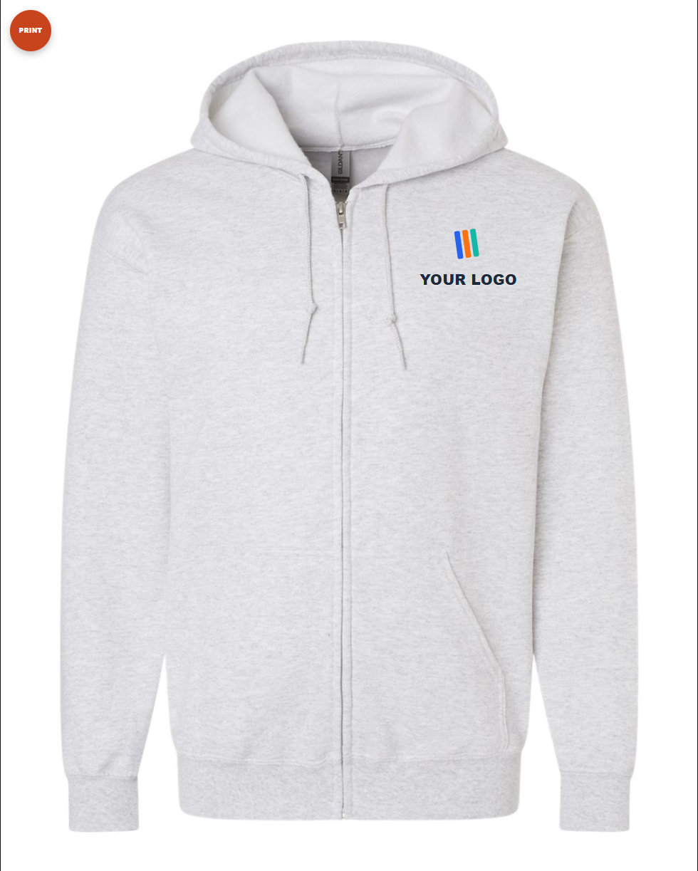 Heavy Blend Full-Zip Hooded Sweatshirt — Print (DTF)