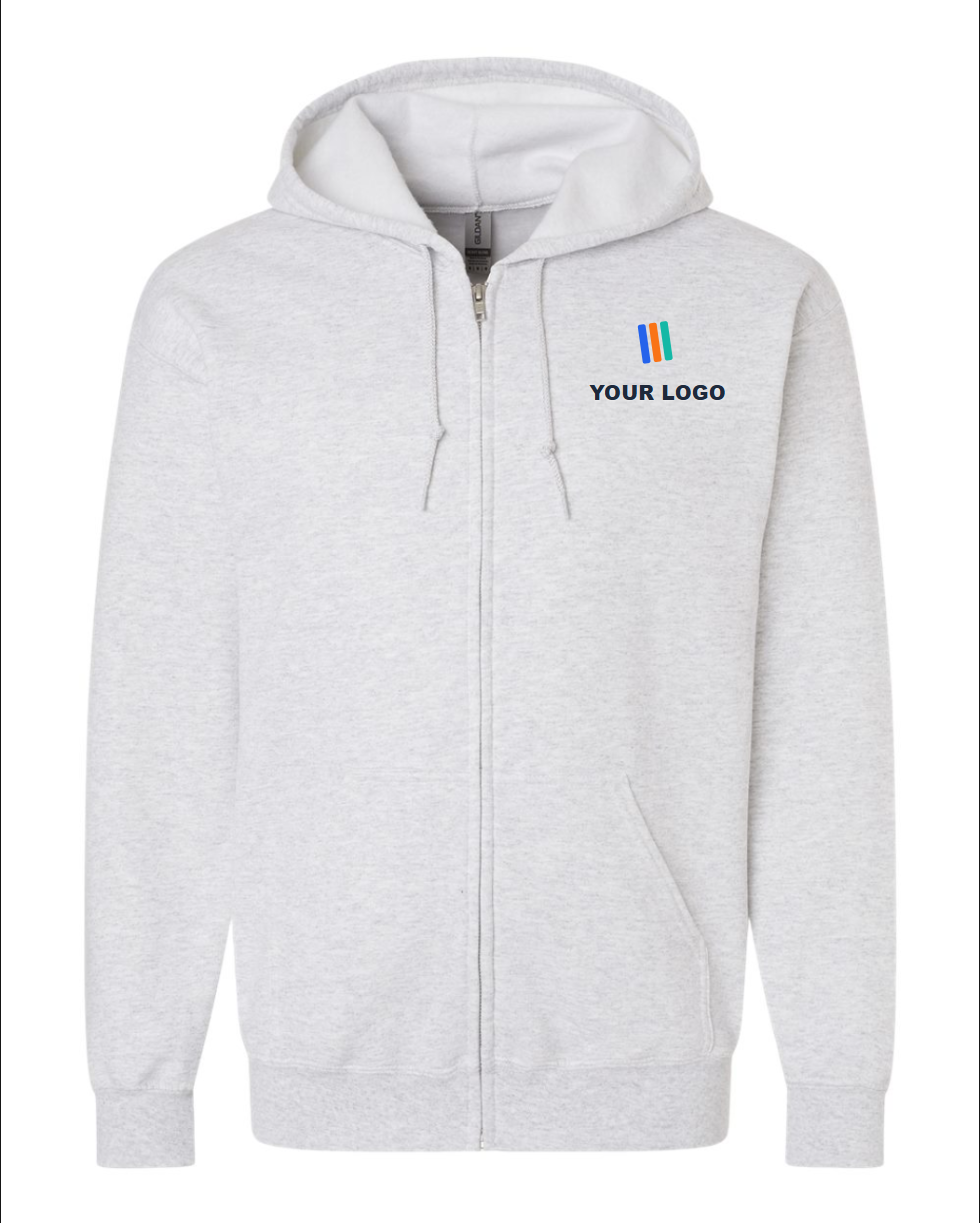 Heavy Blend Full-Zip Hooded Sweatshirt — Embroidered