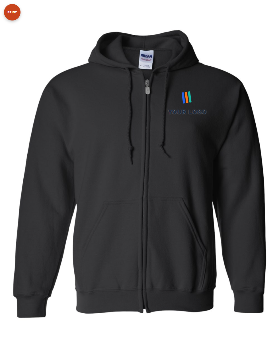 Heavy Blend Full-Zip Hooded Sweatshirt — Print (DTF)