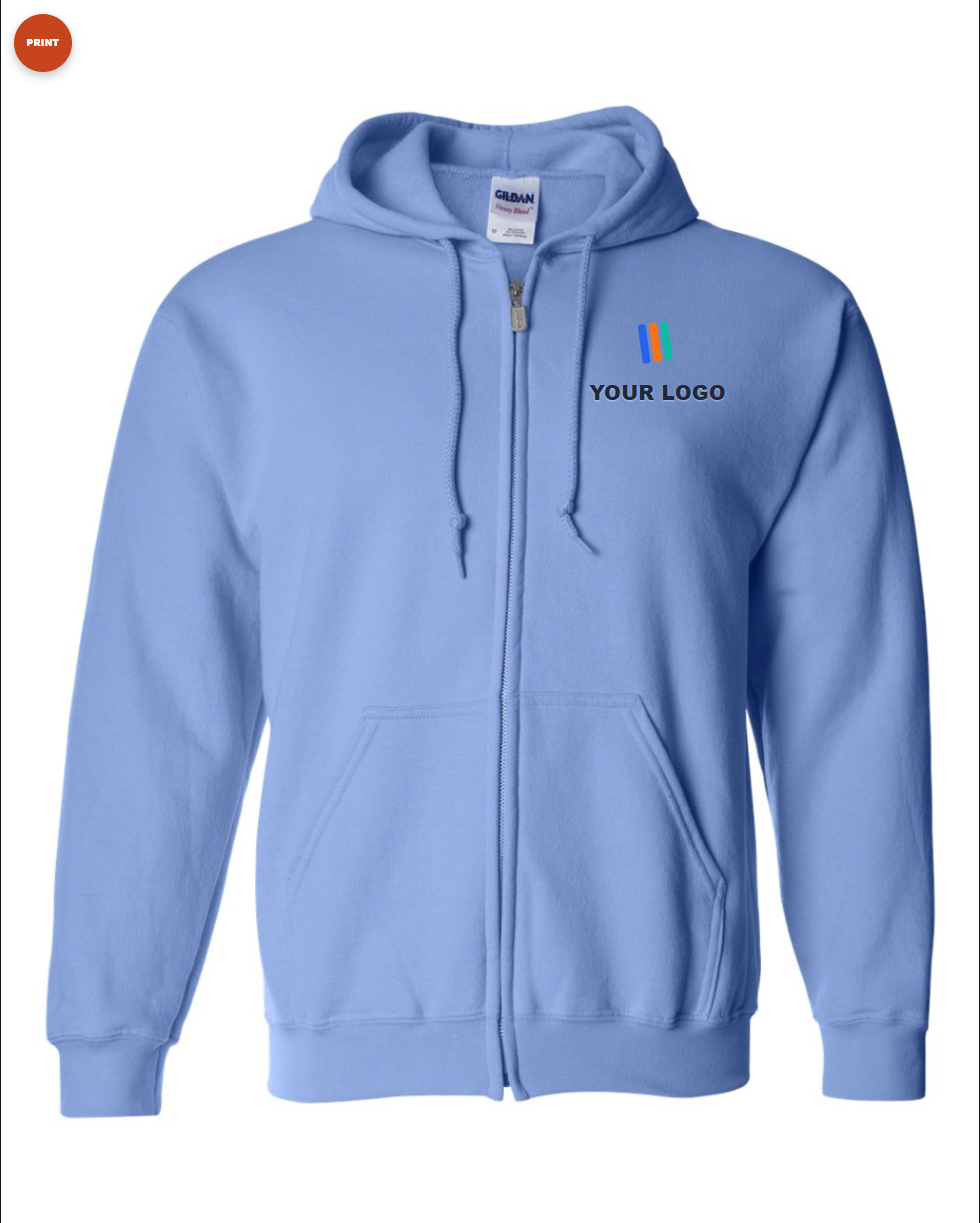 Heavy Blend Full-Zip Hooded Sweatshirt — Print (DTF)