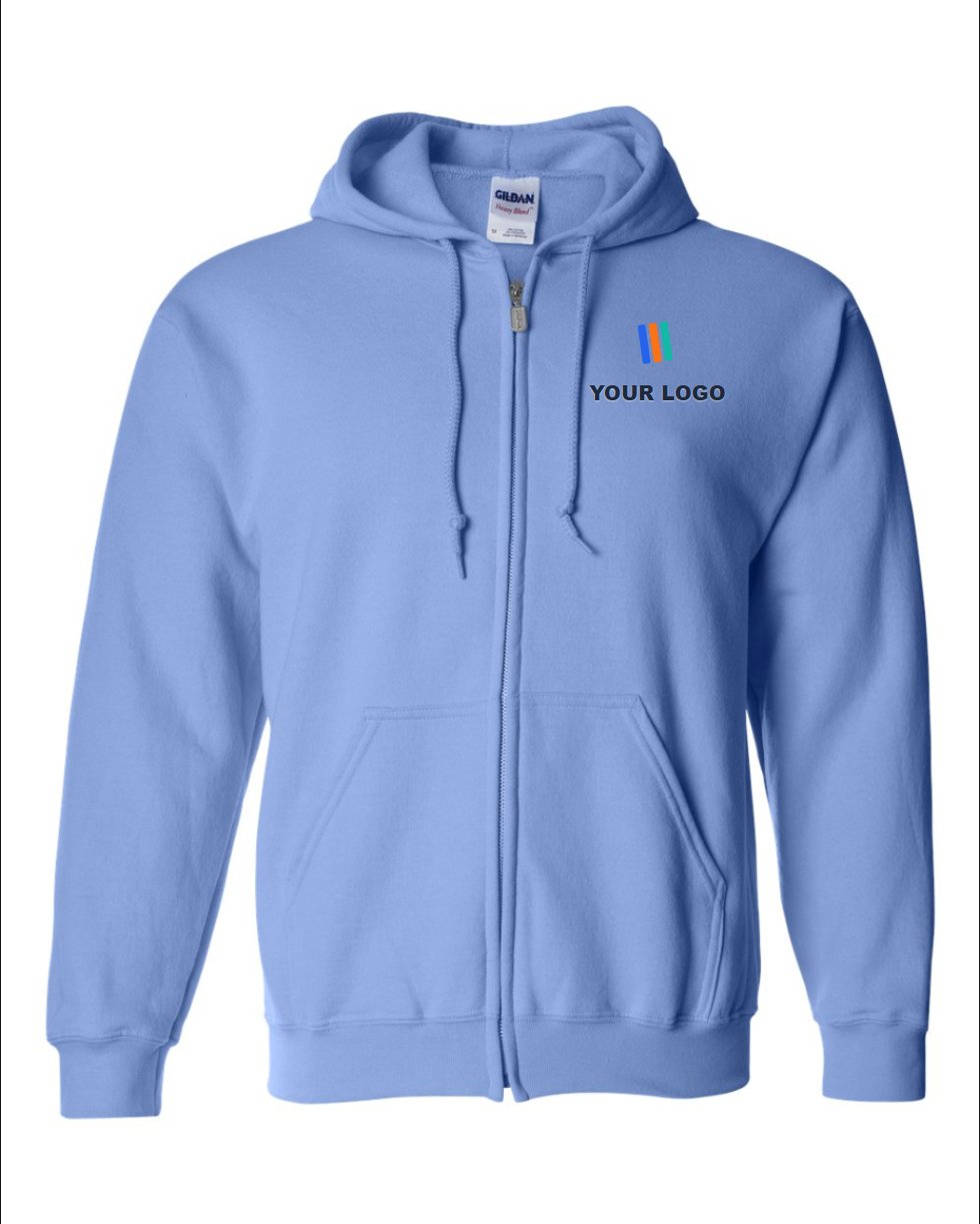 Heavy Blend Full-Zip Hooded Sweatshirt — Embroidered
