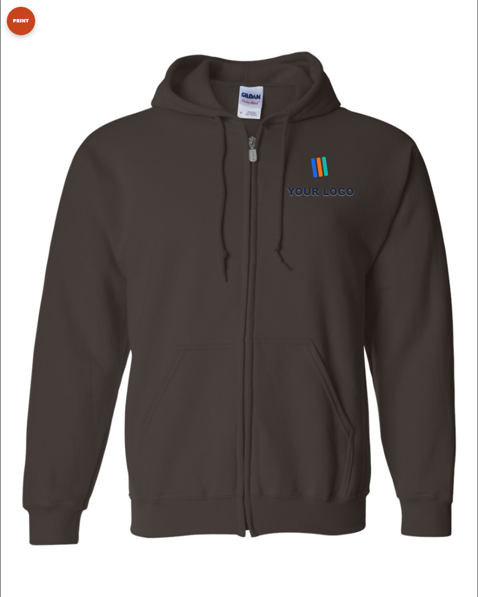 Heavy Blend Full-Zip Hooded Sweatshirt — Print (DTF)