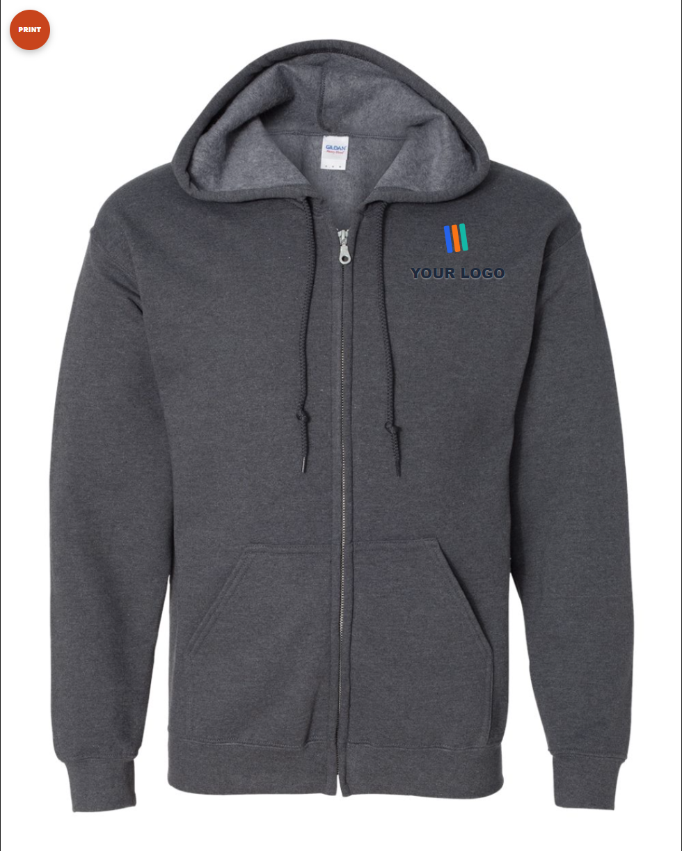 Heavy Blend Full-Zip Hooded Sweatshirt — Print (DTF)