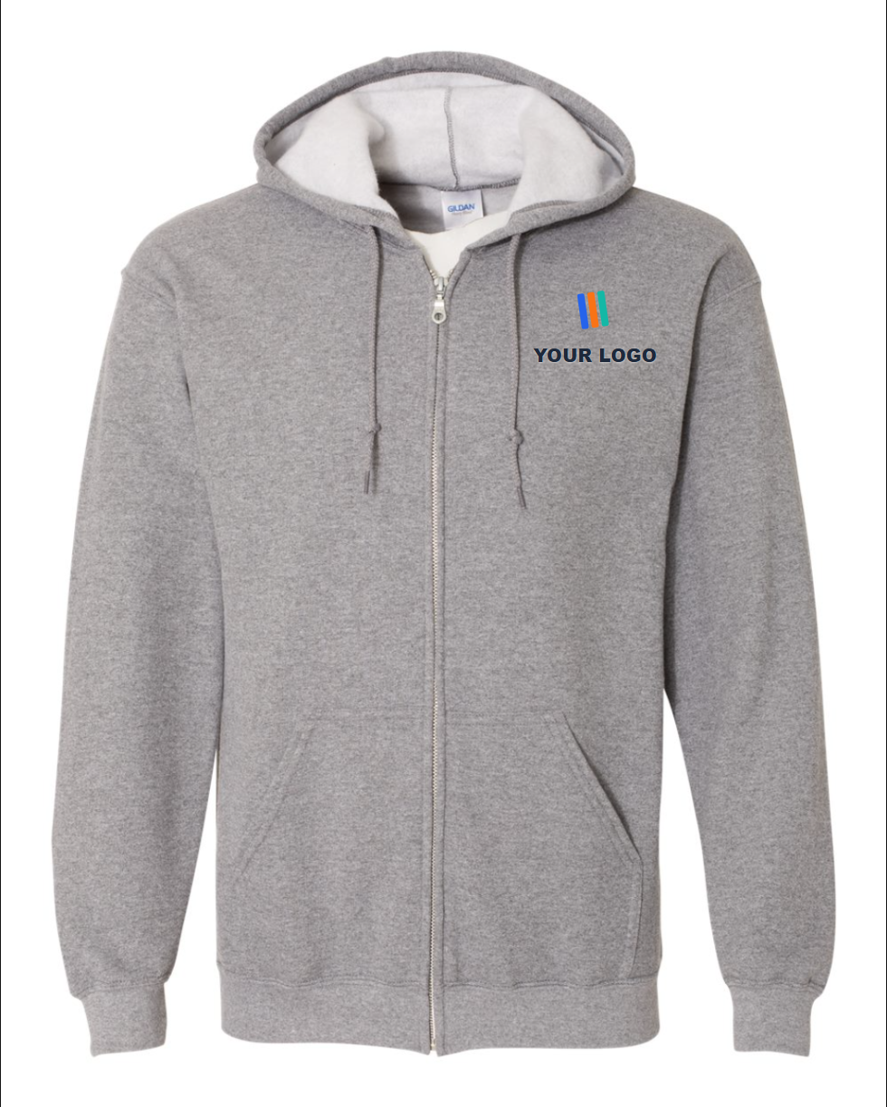 Heavy Blend Full-Zip Hooded Sweatshirt — Embroidered