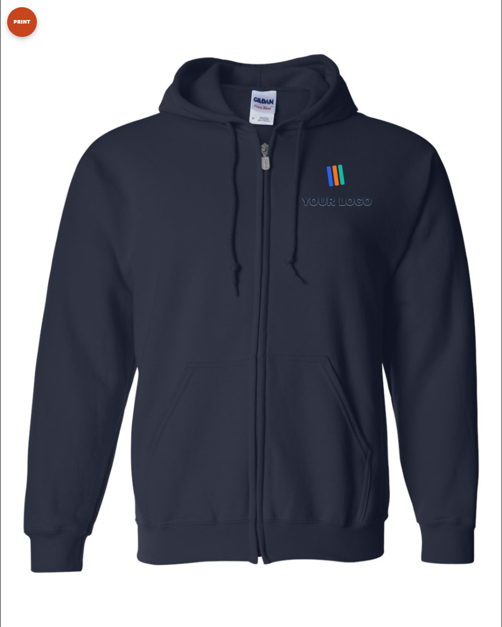 Heavy Blend Full-Zip Hooded Sweatshirt — Print (DTF)