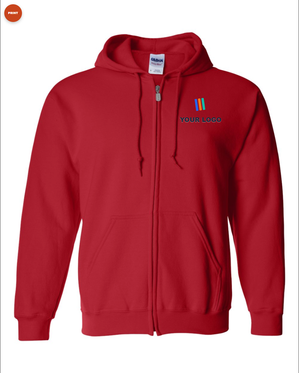 Heavy Blend Full-Zip Hooded Sweatshirt — Print (DTF)
