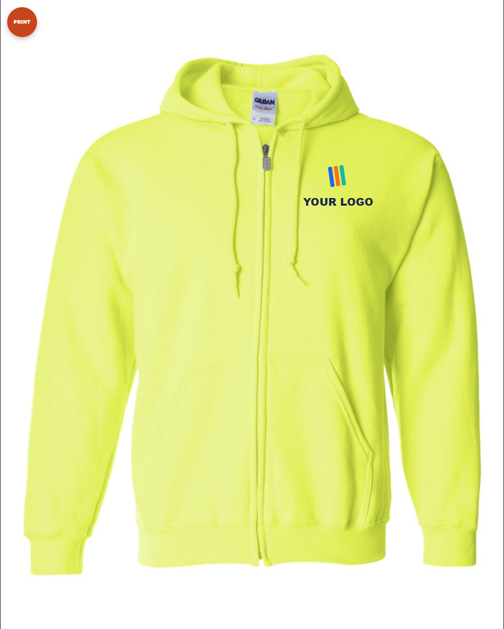 Heavy Blend Full-Zip Hooded Sweatshirt — Print (DTF)