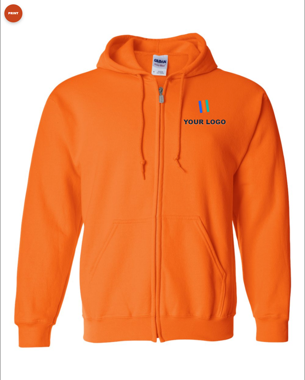 Heavy Blend Full-Zip Hooded Sweatshirt — Print (DTF)