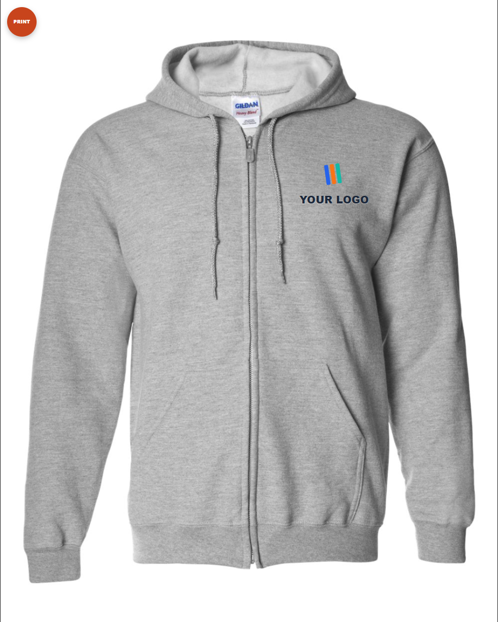 Heavy Blend Full-Zip Hooded Sweatshirt — Print (DTF)