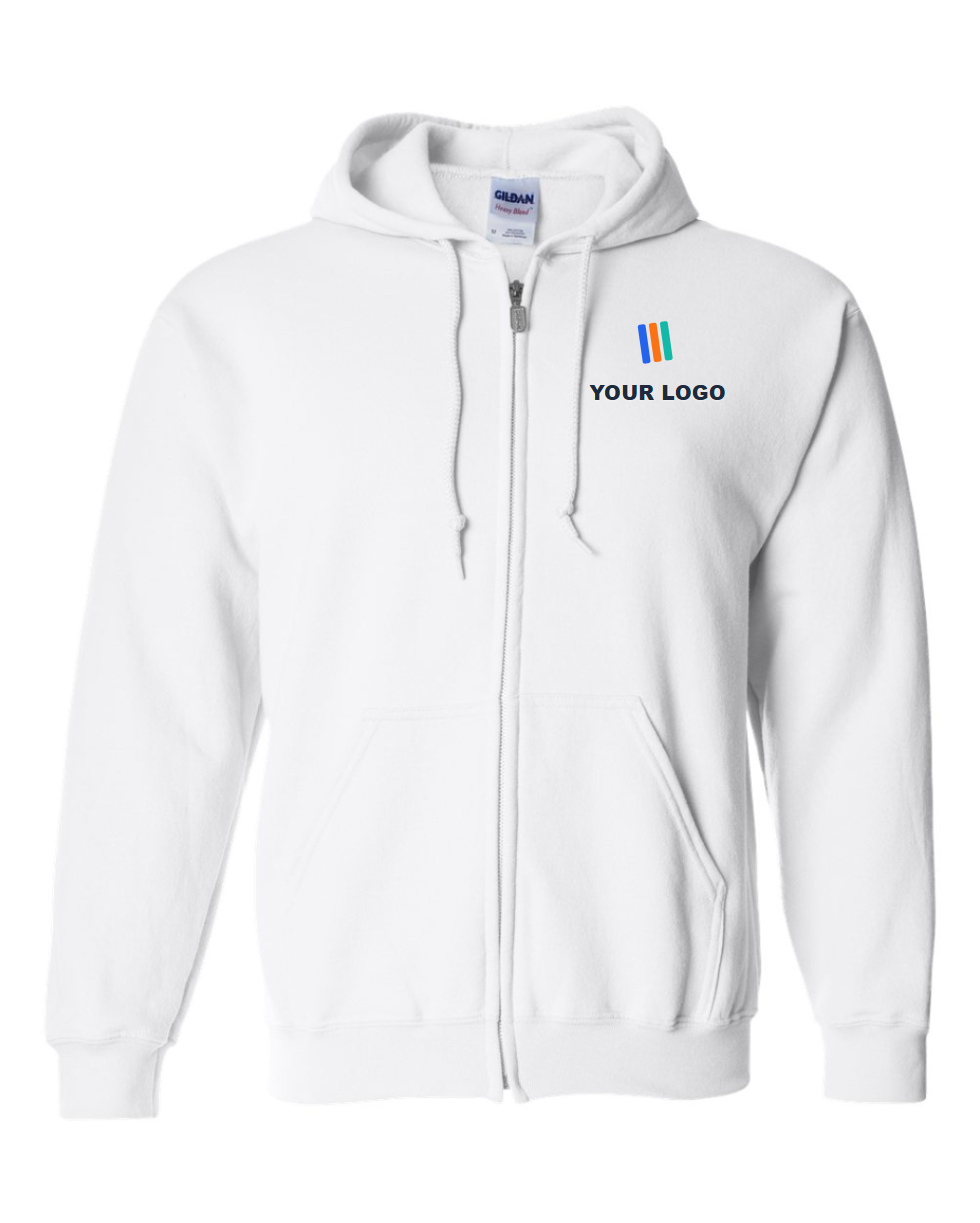 Heavy Blend Full-Zip Hooded Sweatshirt — Embroidered