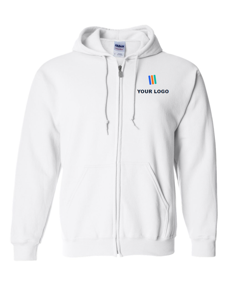 Heavy Blend Full-Zip Hooded Sweatshirt — Embroidered