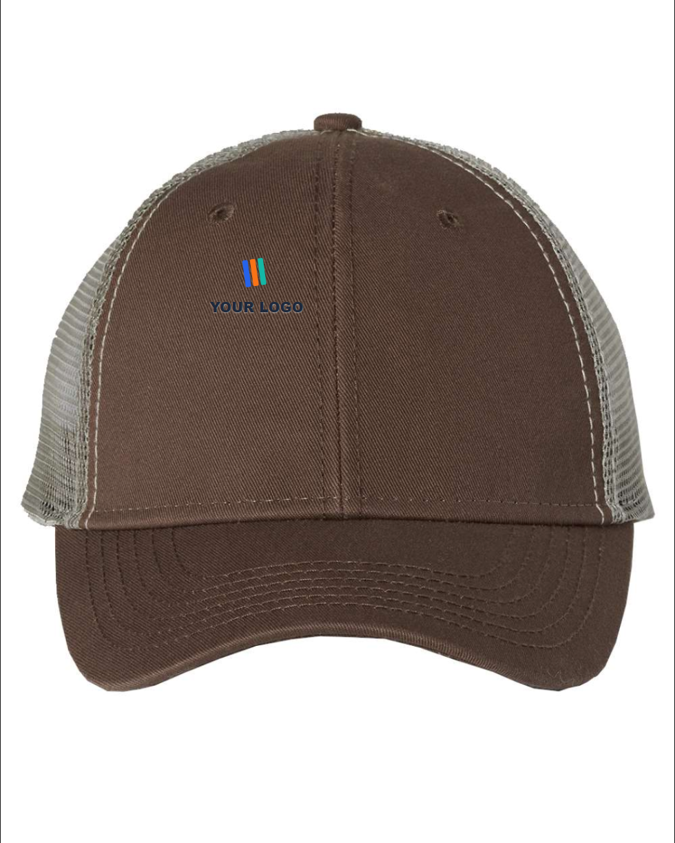 Bio-Washed Trucker Cap — Embroidered