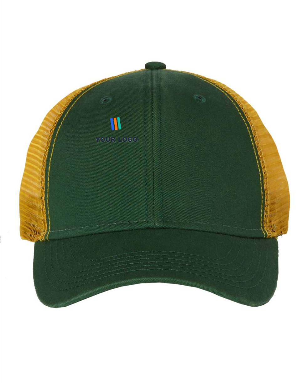 Bio-Washed Trucker Cap — Embroidered