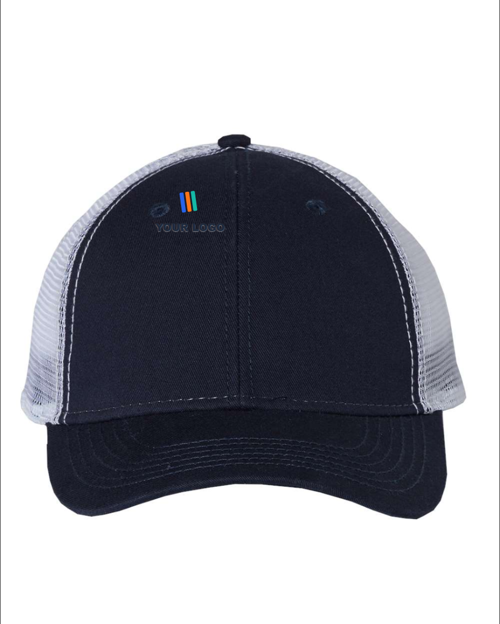 Bio-Washed Trucker Cap — Embroidered