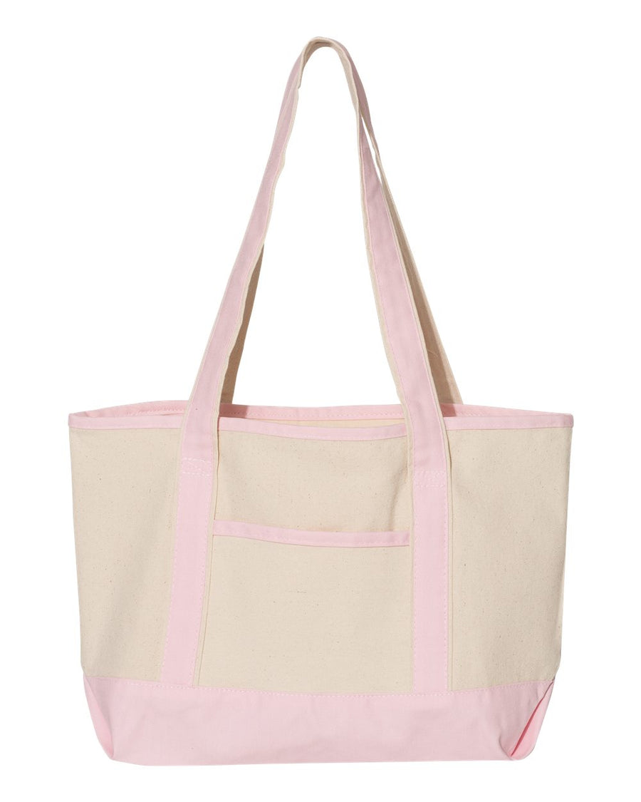 Q-Tees 20L Deluxe Tote Q1258 Natural/Light Pink