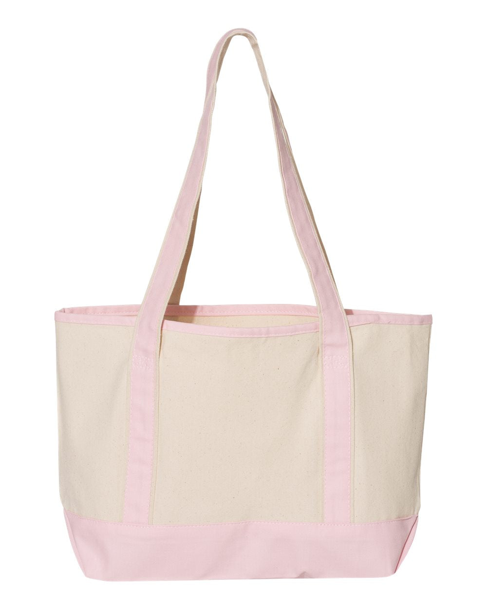 Q-Tees 20L Deluxe Tote Q1258 Natural/Light Pink