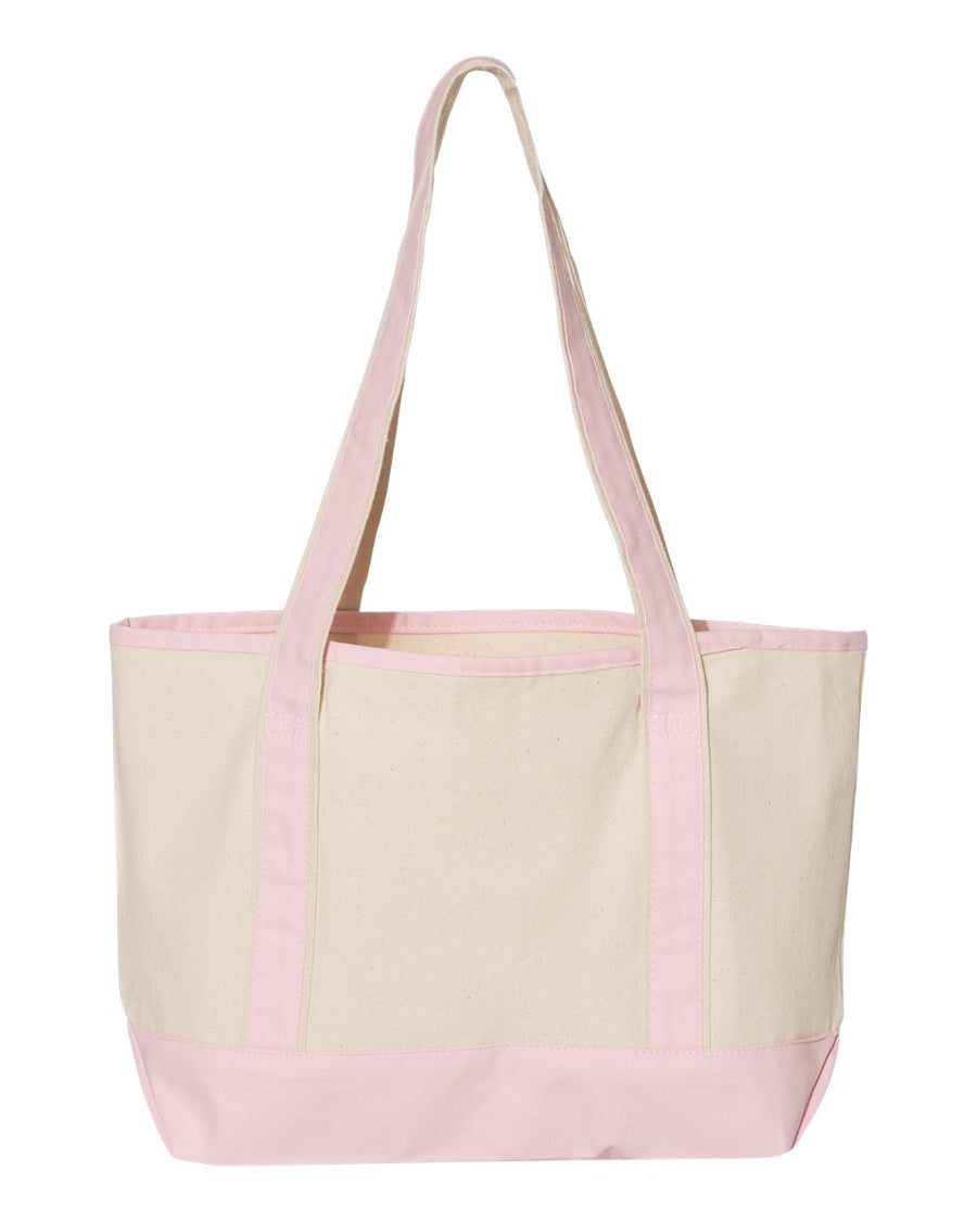 Q-Tees 20L Deluxe Tote Q1258 Natural/Light Pink
