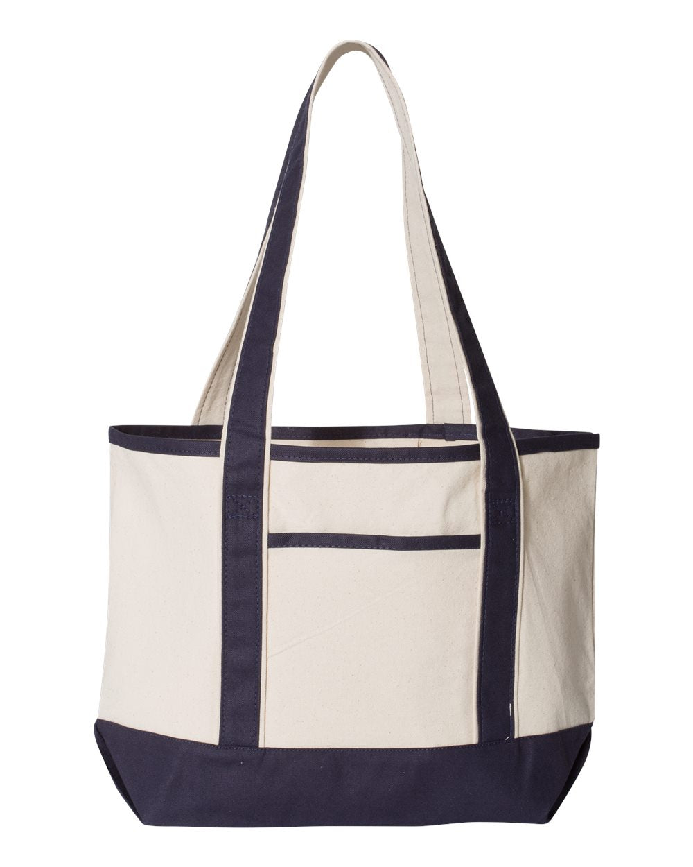 Q-Tees 20L Deluxe Tote Q1258 Natural/Navy
