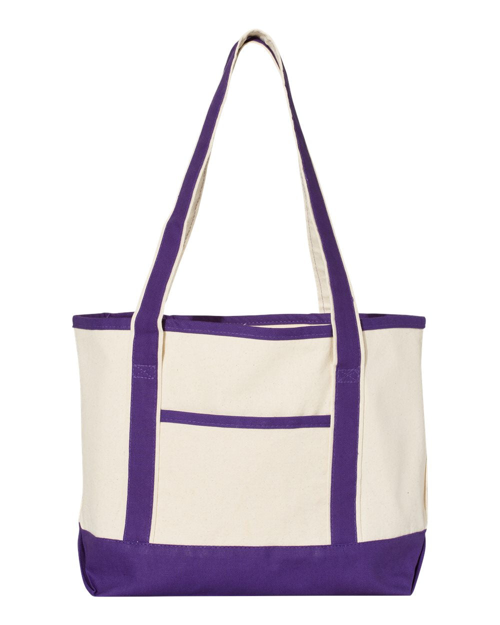 Q-Tees 20L Deluxe Tote Q1258 Natural/Purple