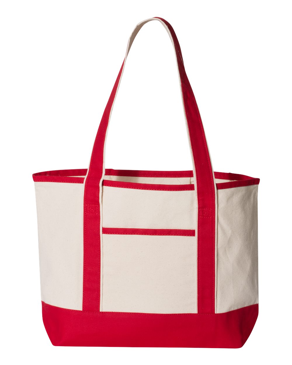 Q-Tees 20L Deluxe Tote Q1258 Natural/Red