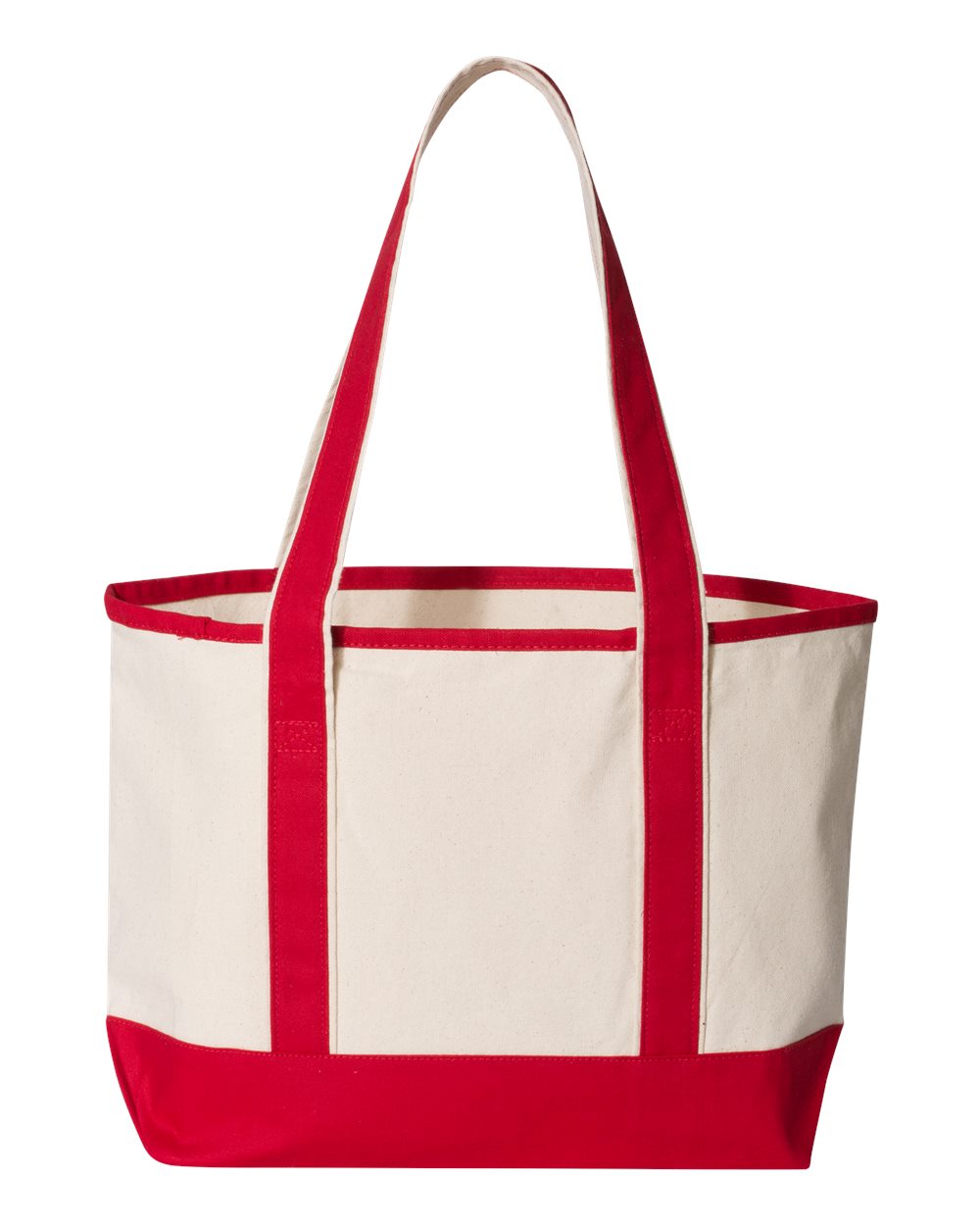 Q-Tees 20L Deluxe Tote Q1258 Natural/Red