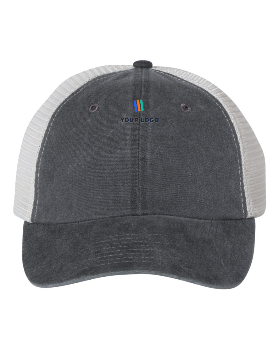 Pigment-Dyed Trucker Cap — Embroidered