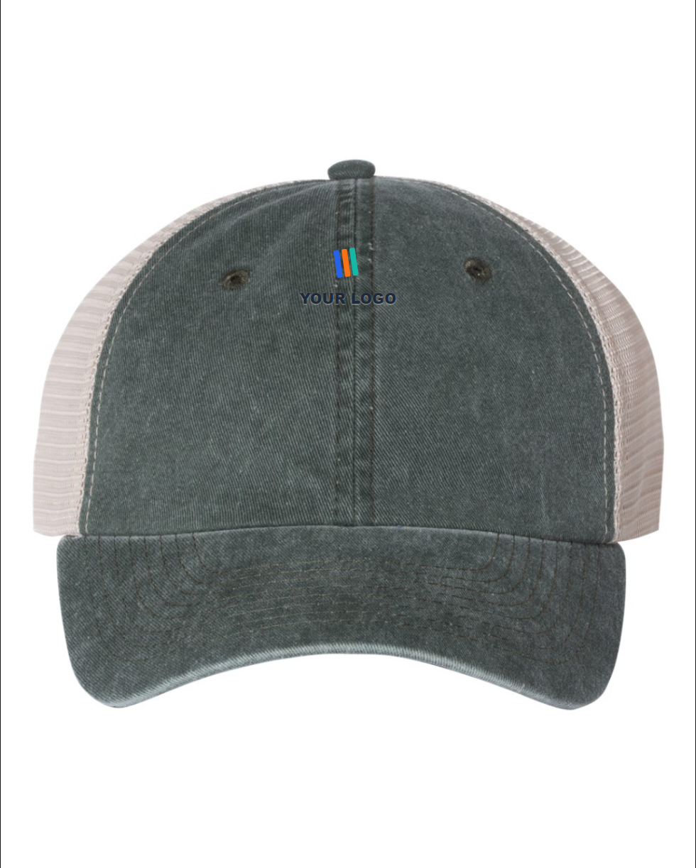 Pigment-Dyed Trucker Cap — Embroidered