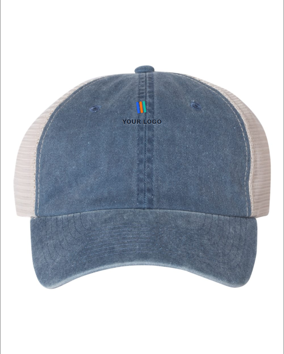 Pigment-Dyed Trucker Cap — Embroidered