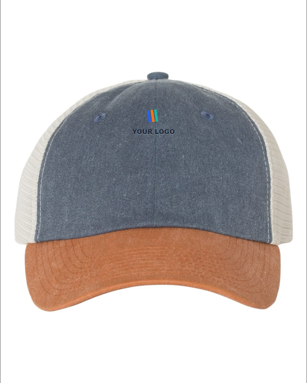 Pigment-Dyed Trucker Cap — Embroidered