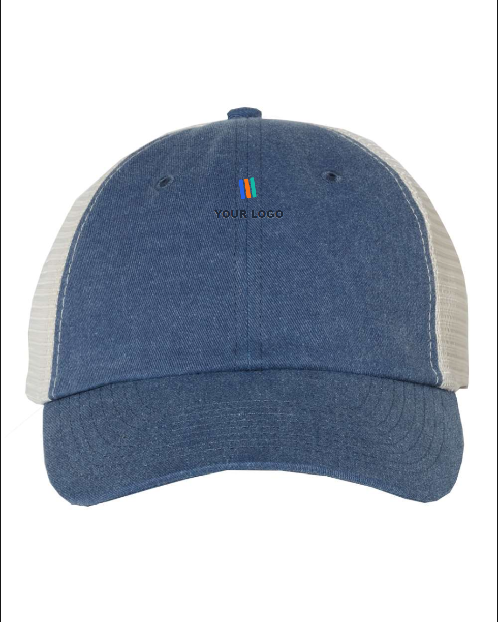 Pigment-Dyed Trucker Cap — Embroidered