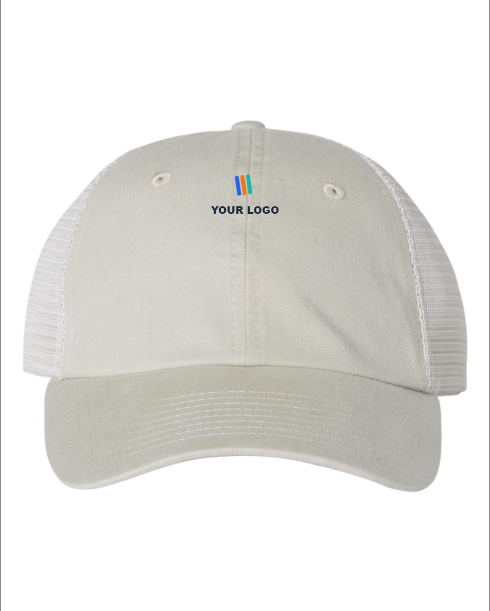 Pigment-Dyed Trucker Cap — Embroidered