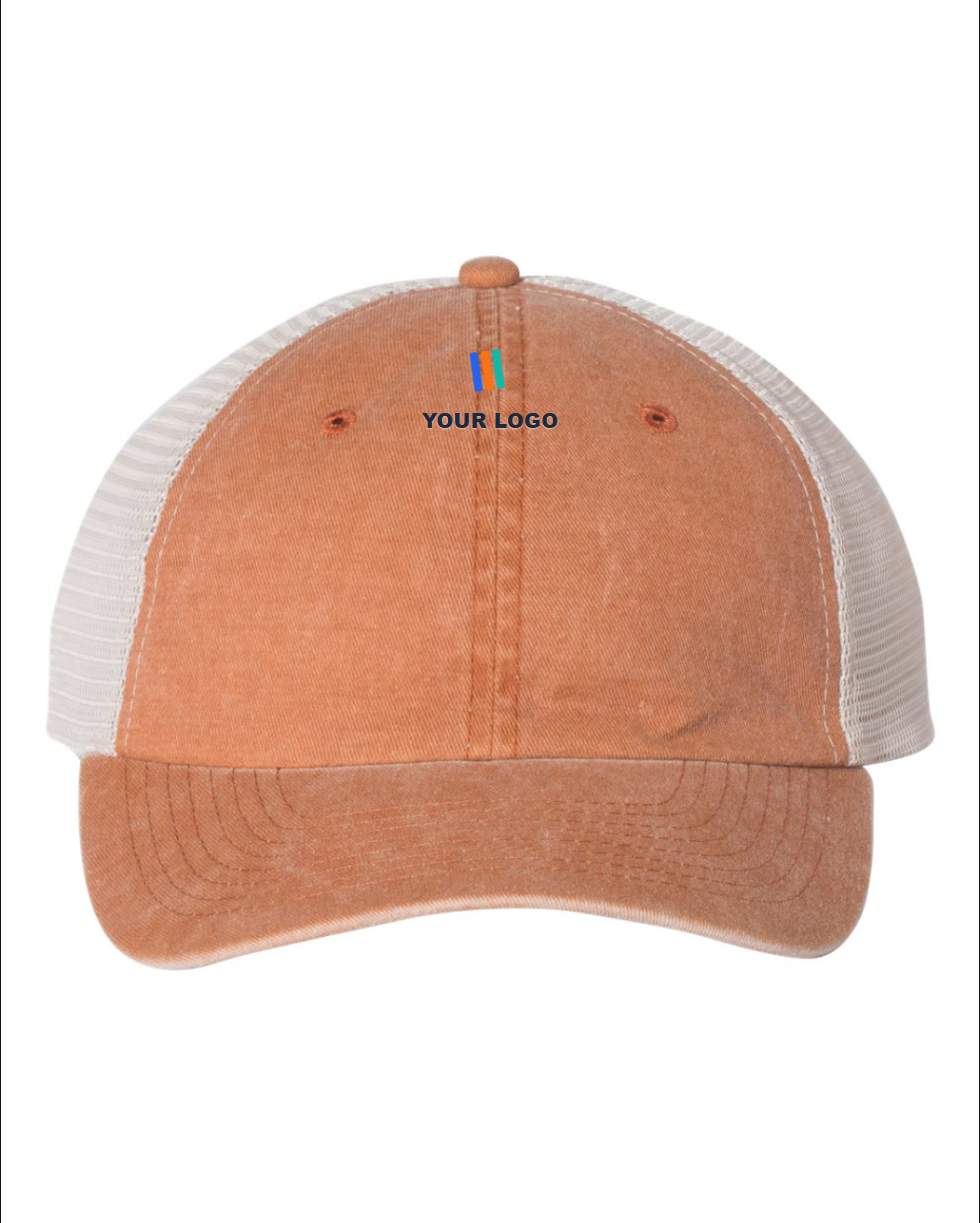 Pigment-Dyed Trucker Cap — Embroidered