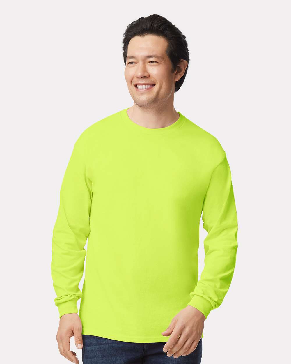 Ultra Cotton Long Sleeve 2400 Safety Green