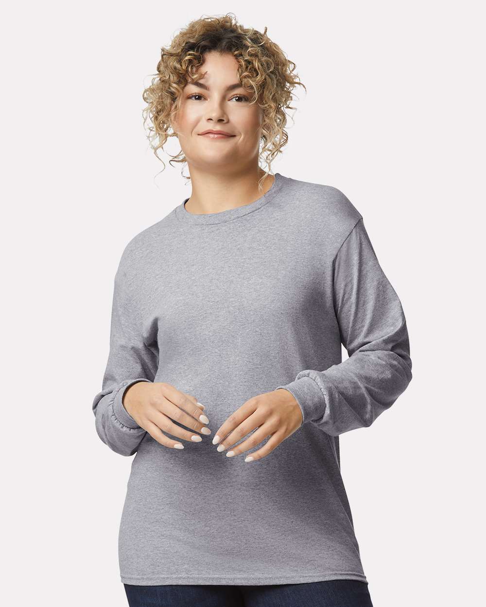Ultra Cotton Long Sleeve 2400 Sport Grey